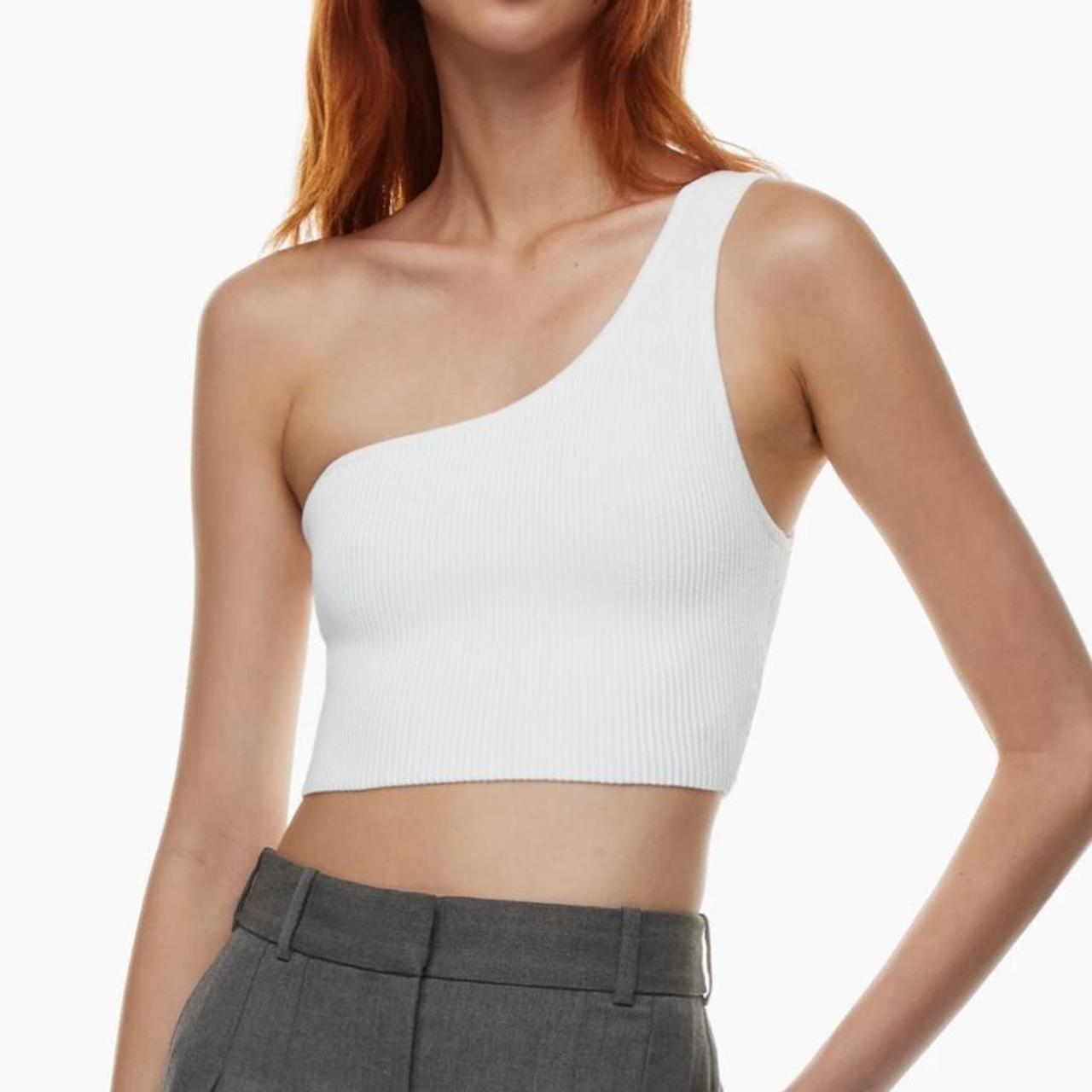 Babaton SCULPT KNIT ONE-SHOULDER CROPPED TANK