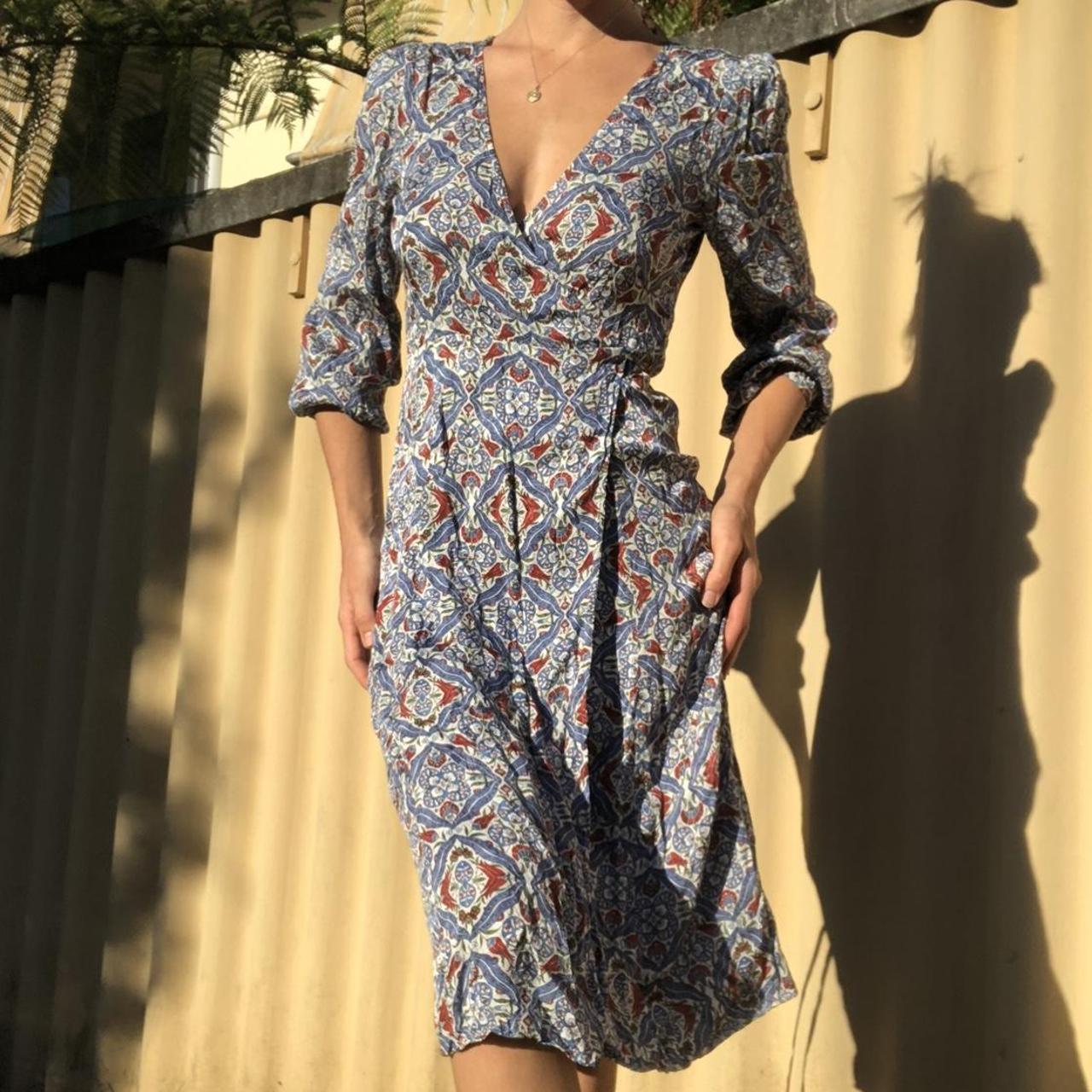 Stunning ZARA wrap dress 🌙 Beautiful colours /... Depop