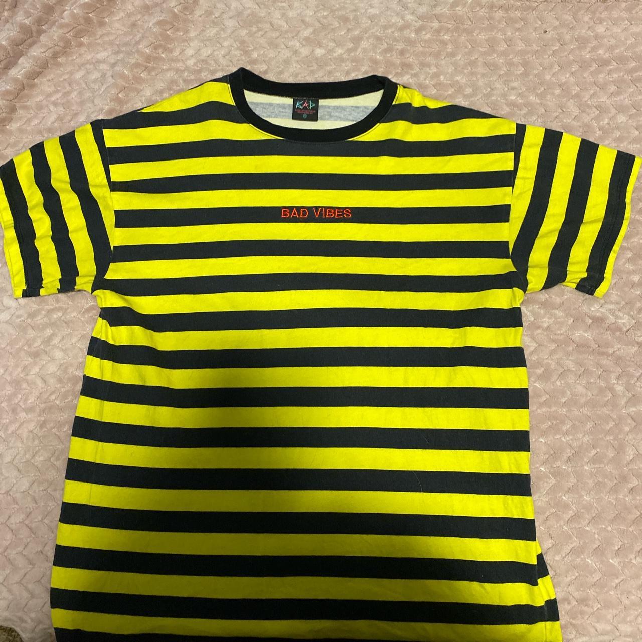 black and yellow striped t shirt mens