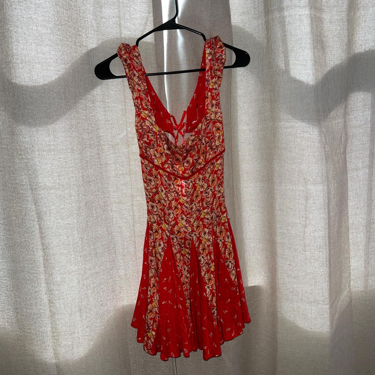 New with tags free people red mini flowing dress... - Depop