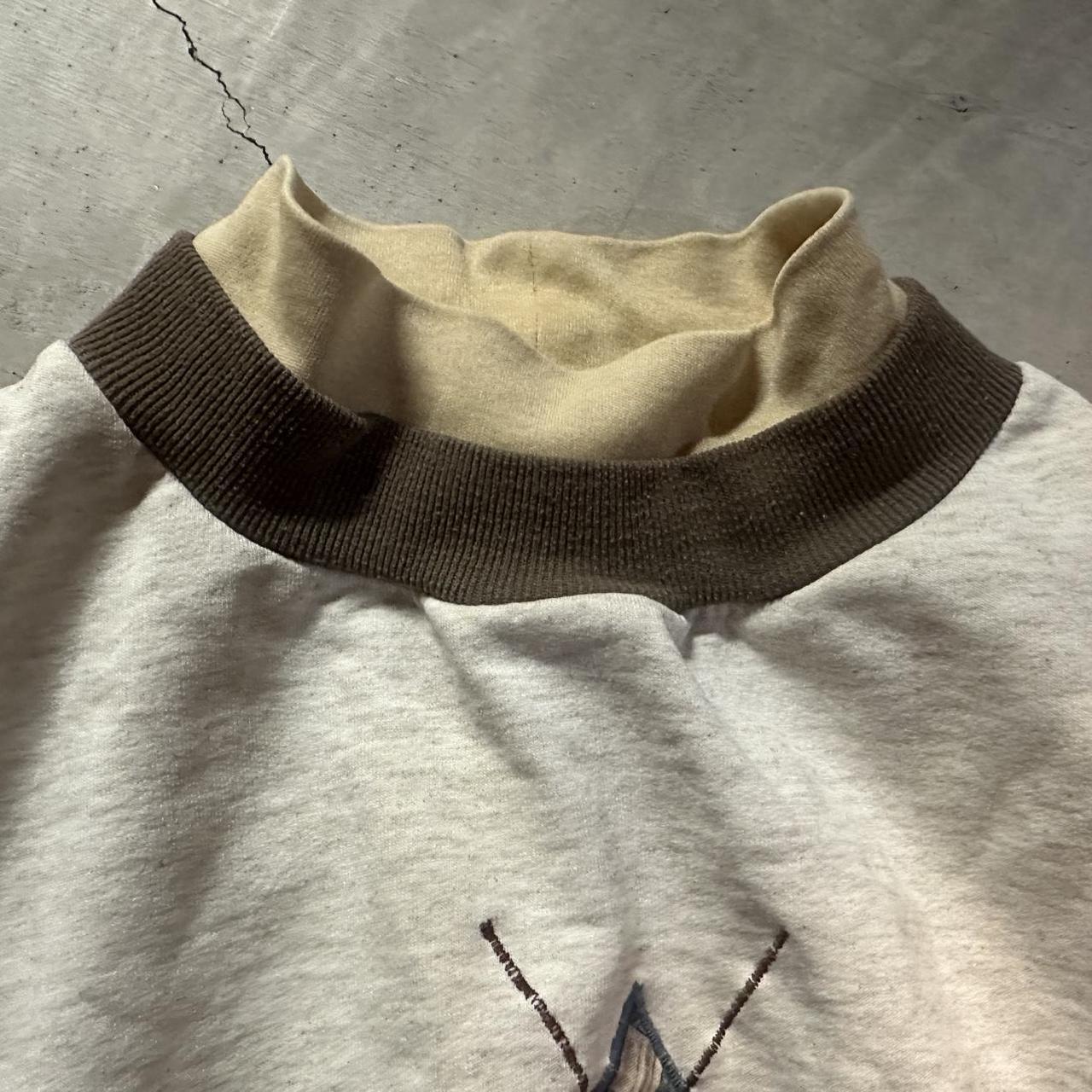 Men's Sweater - Grey/Cream - L – Grey & cream vin… - image 4