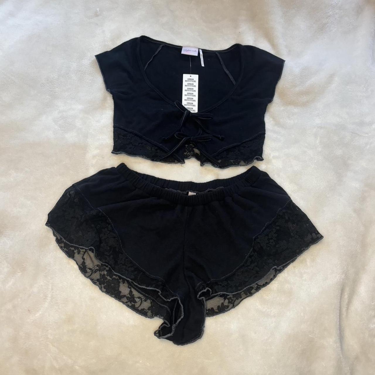 urban outfitters out from under two piece black lace... Depop