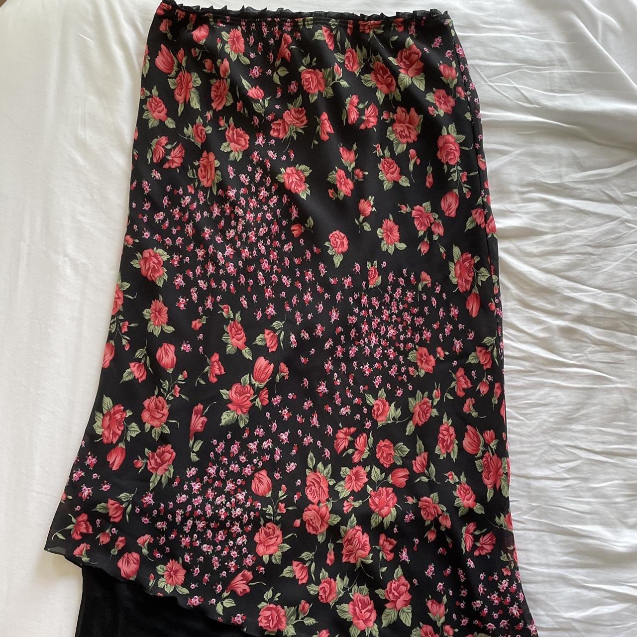 UNIF Women's Black and Red Skirt | Depop