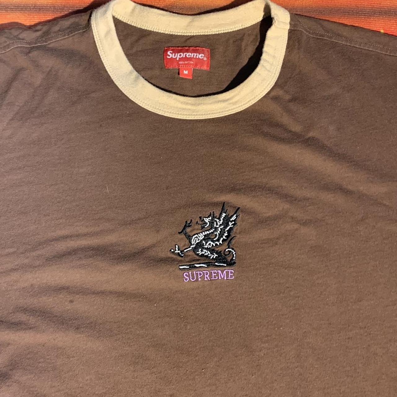 FW21 Supreme Dragon Ringer Tee 'Brown' Size M Good... - Depop