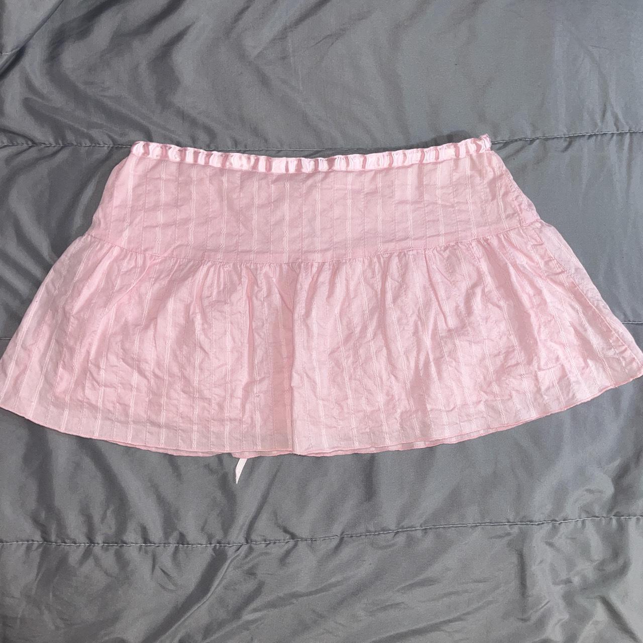 adorable baby pink pleated mini skirt - brand is... - Depop