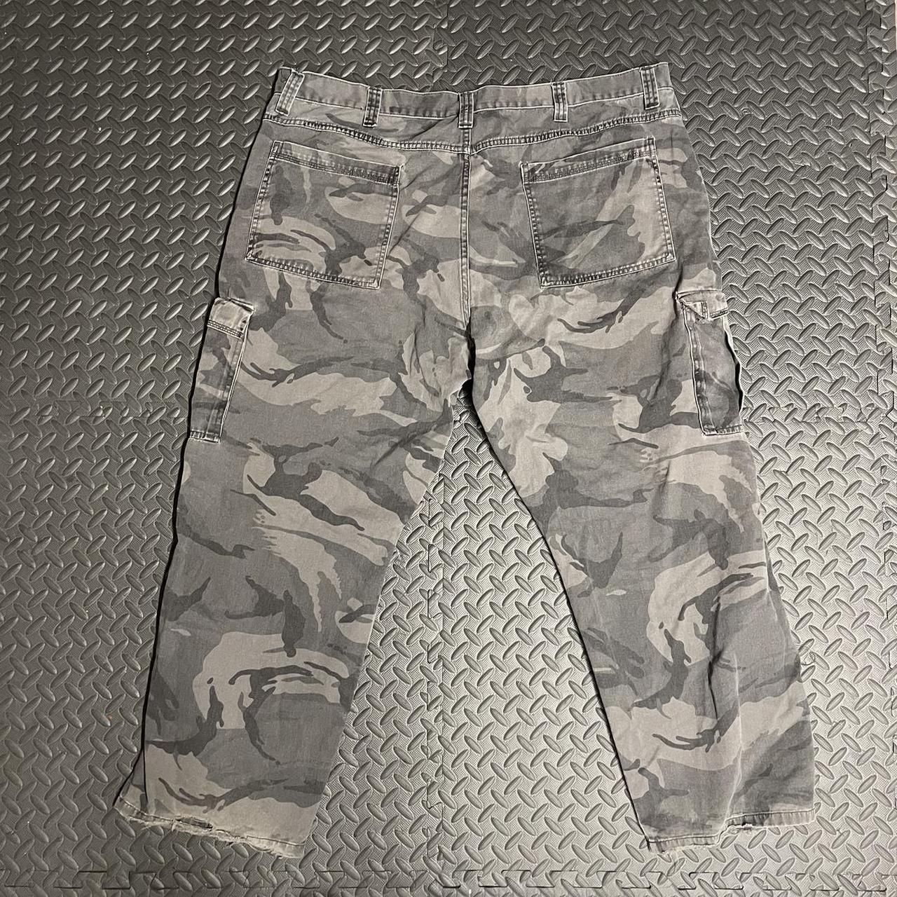 Marine Serre: Gray Regenerated Camo Trousers | SSENSE