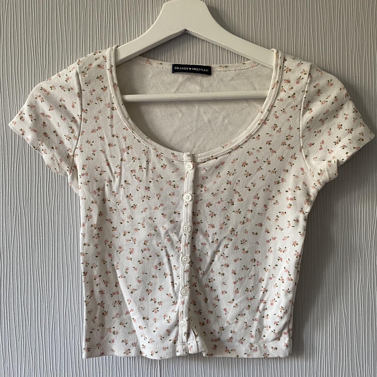 Lovely Brandy Melville floral Zelly top •One size... Depop