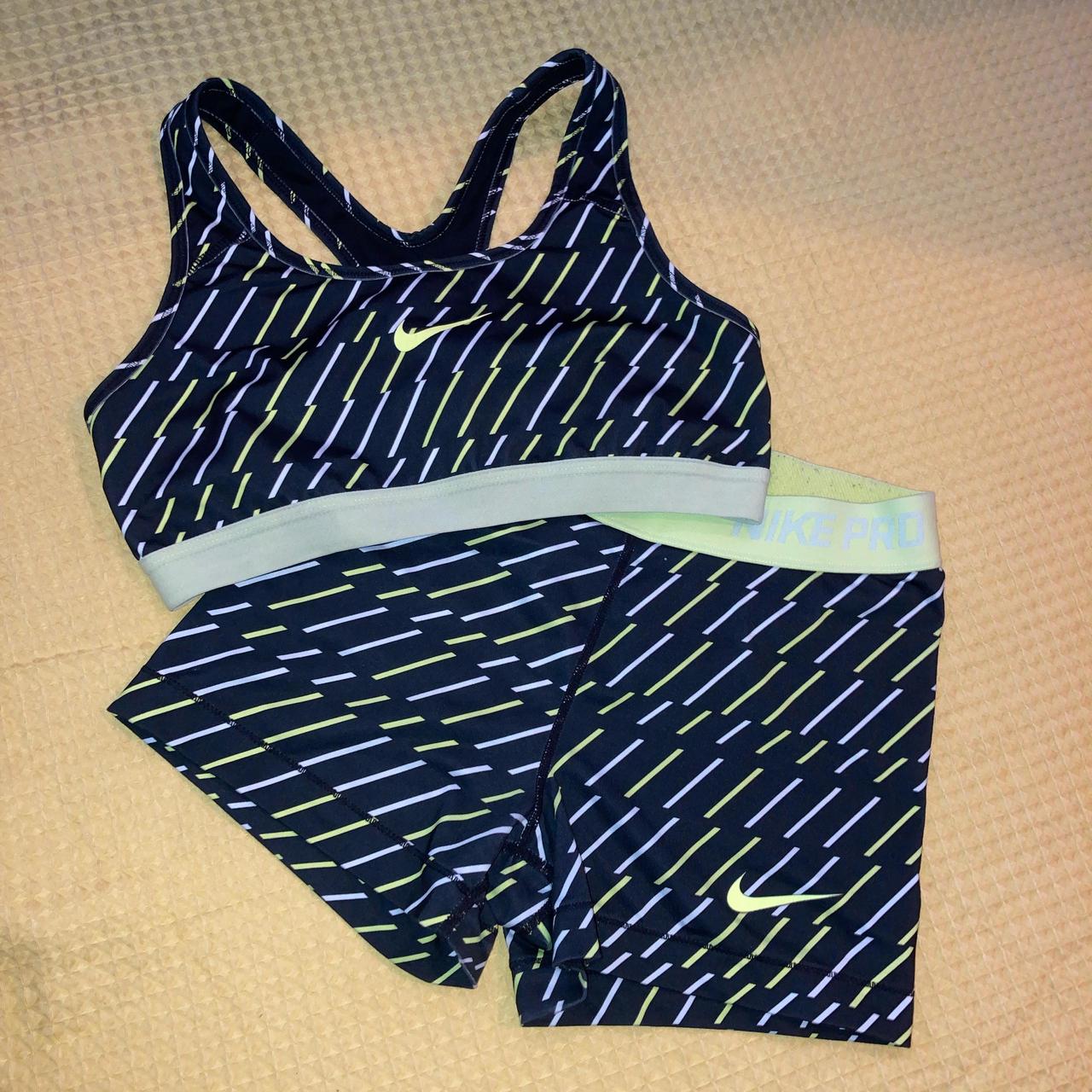 Nike shorts and bra set best sale