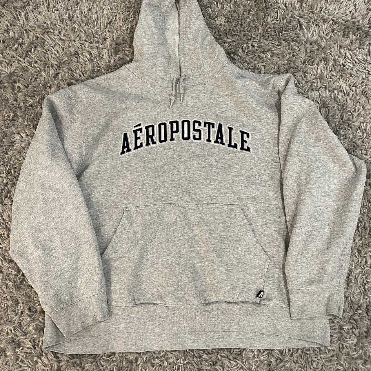 Aeropostale Women's Grey and White Sweatshirt