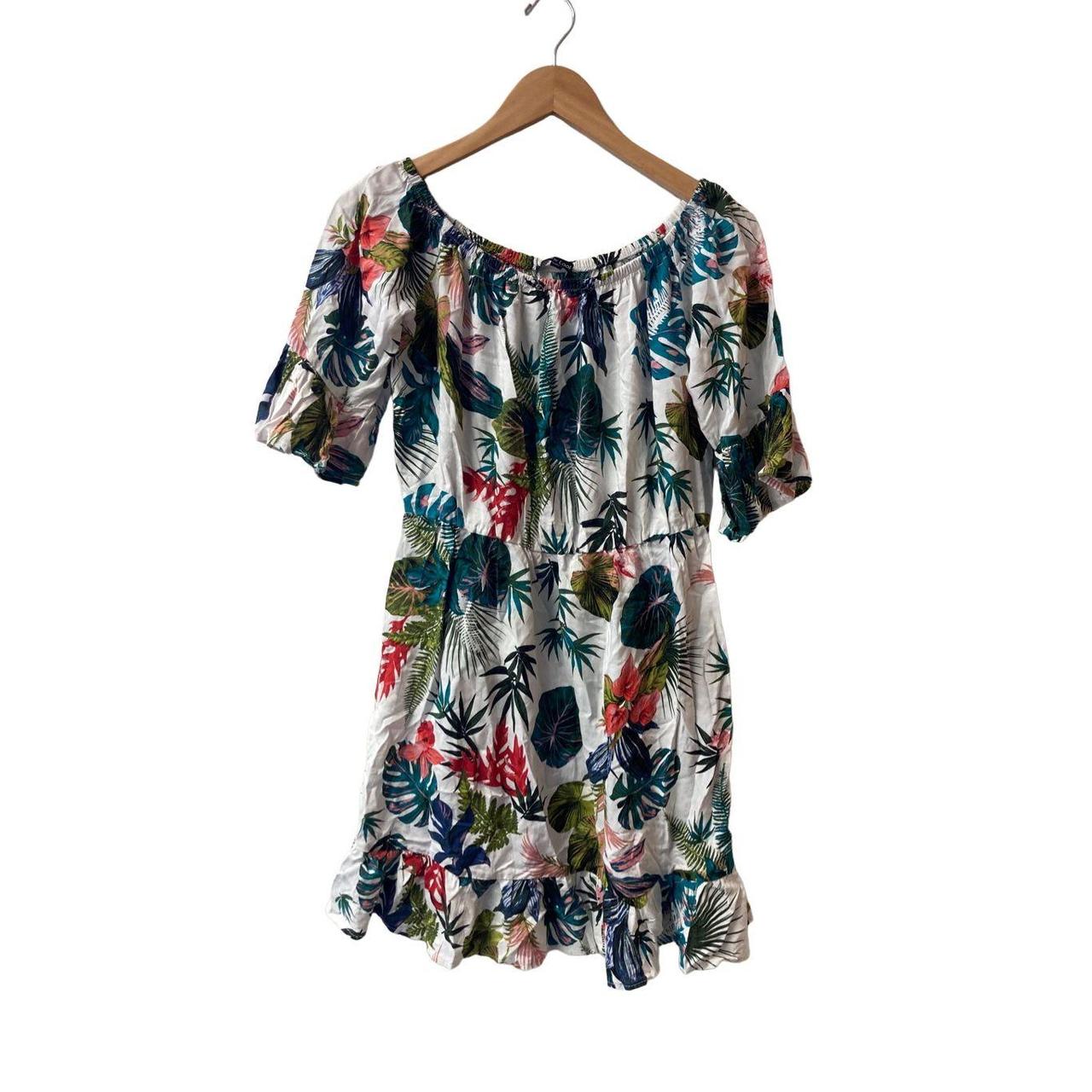 New Look Women's White and Blue Dress