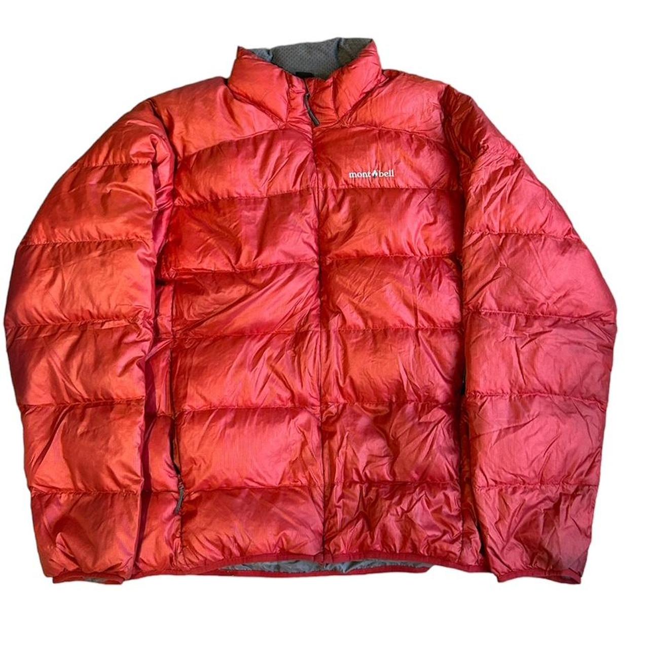 Montbell puffer jacket - red montbell down puffer... - Depop