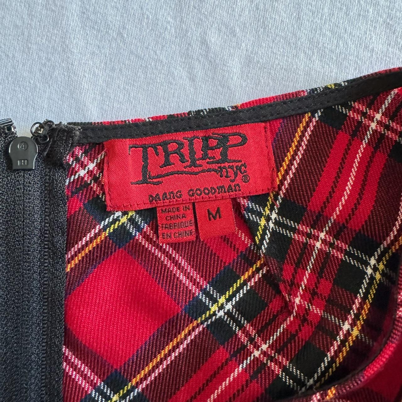 Tripp nyc red pleated plaid skirt Size medium... - Depop