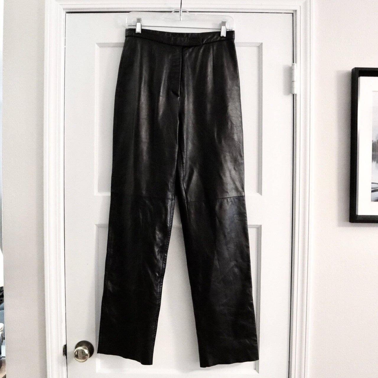 Vintage black leather pants from Siena Studio!... - Depop
