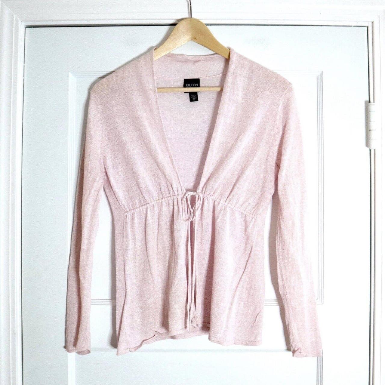 Eileen Fisher Women's Pink Cardigan Depop