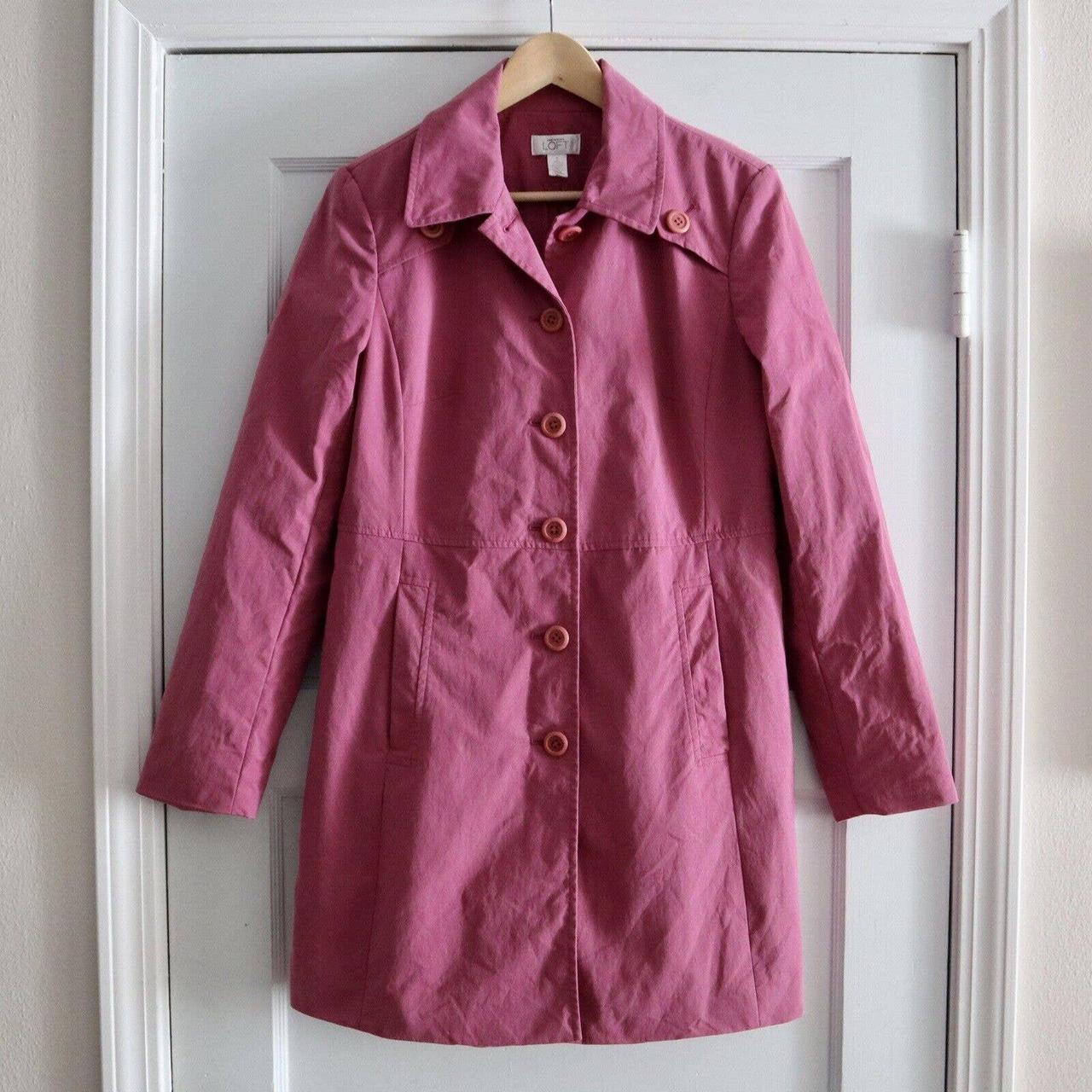 LOFT Women's Pink Coat Depop