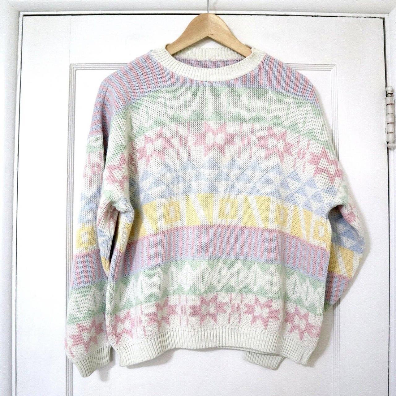 Vintage Pastel Pink Lavender Grandma Sweater. Fair... - Depop