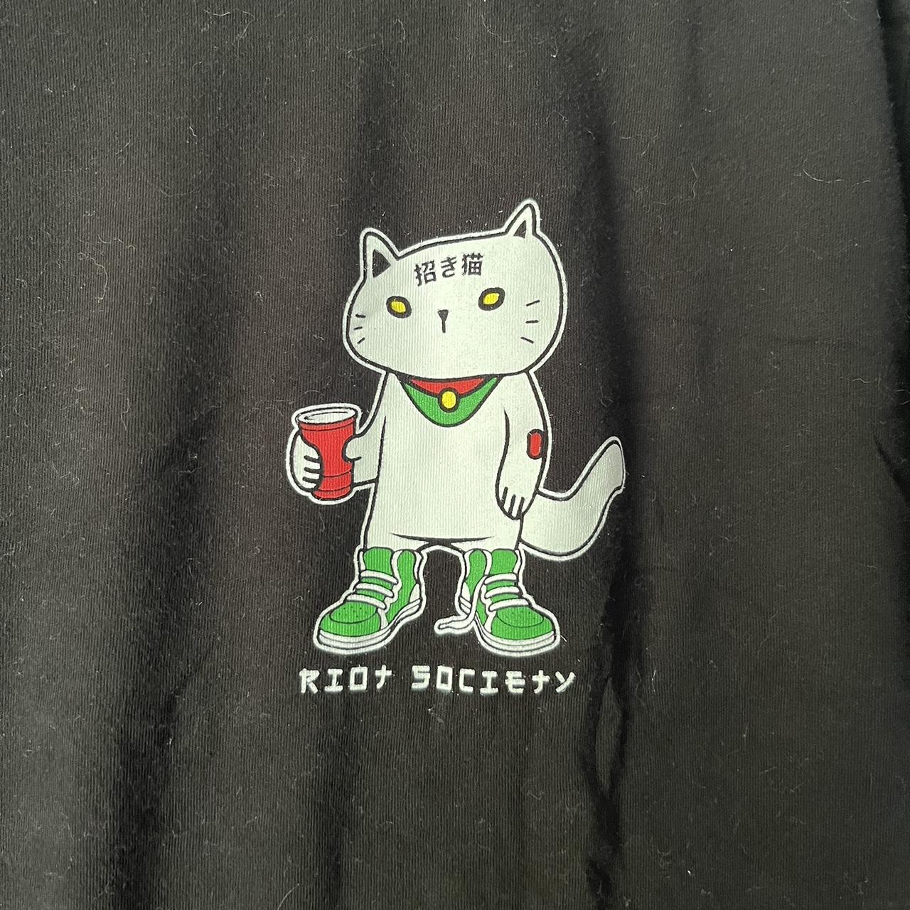 men's riot society cat sardines graphic Depop