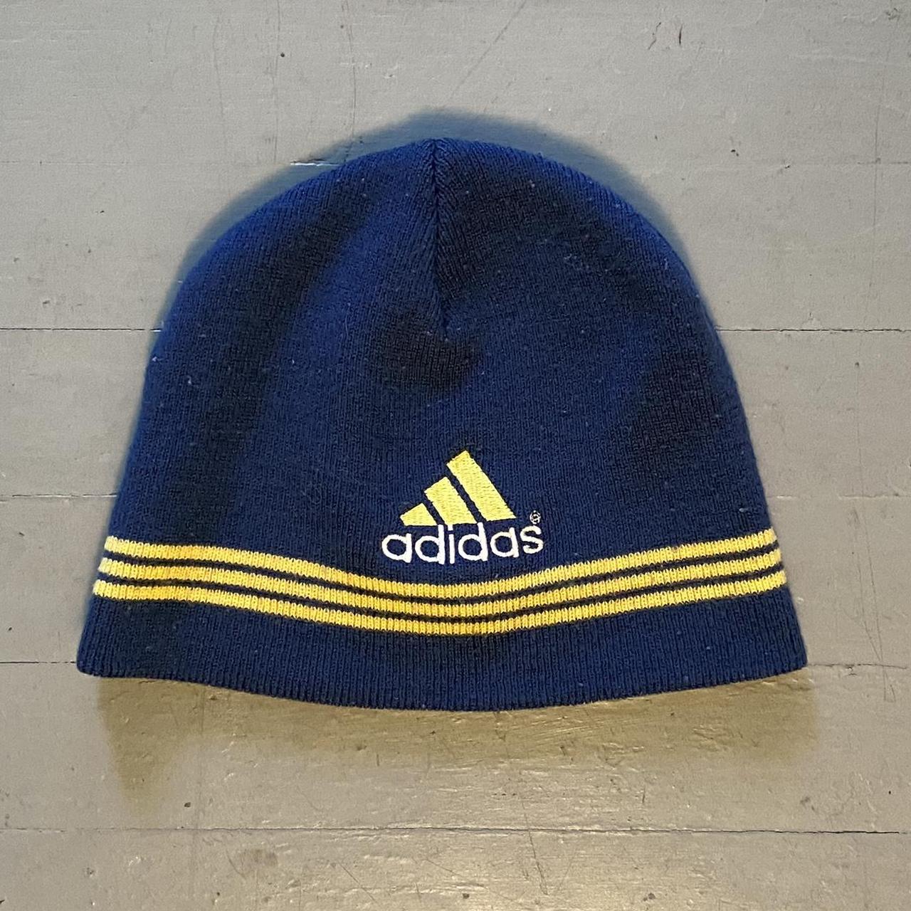 adidas skull cap beanie vintage 90s navy blue Depop