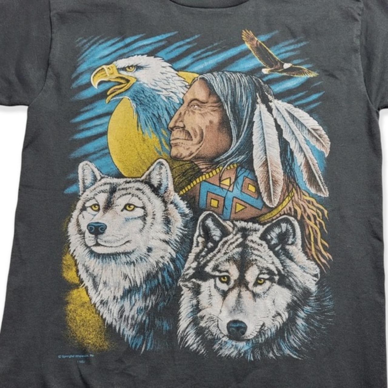 Native American Spirit Wolf Eagle T Shirt Excellent... Depop