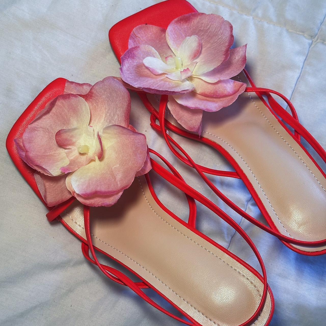 gorgeous flower heels - custom made (BY ME) 🌺 -... - Depop