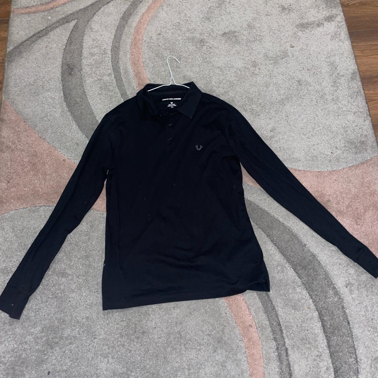 True religion long sleeve polo black worn a
