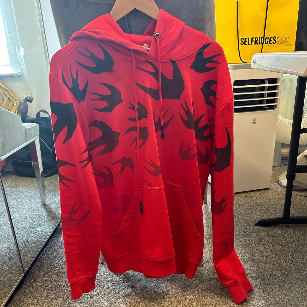 Alexander mcqueen red hoodie hotsell