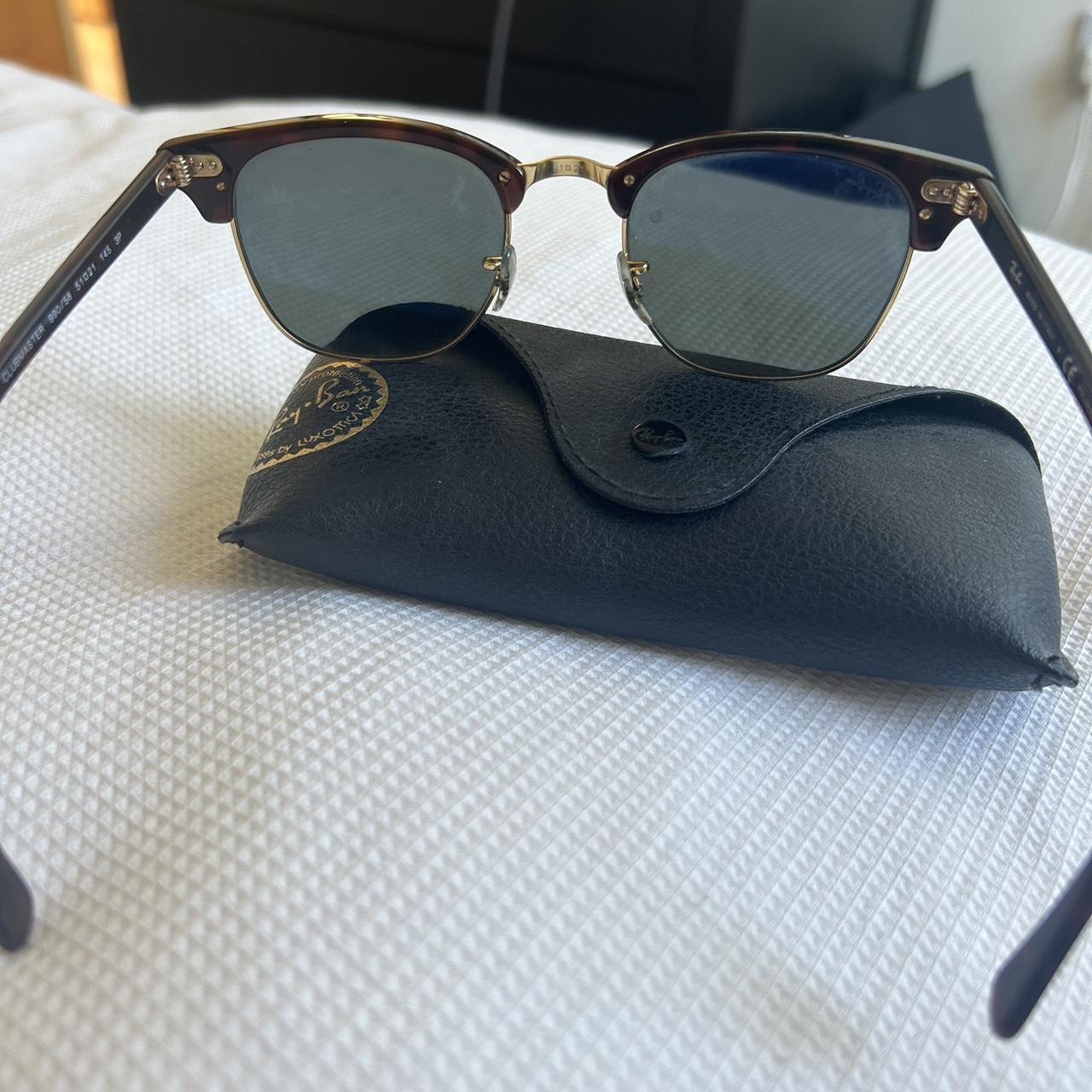 Ray Ban clubmaster sunglasses with tortoise frame... - Depop