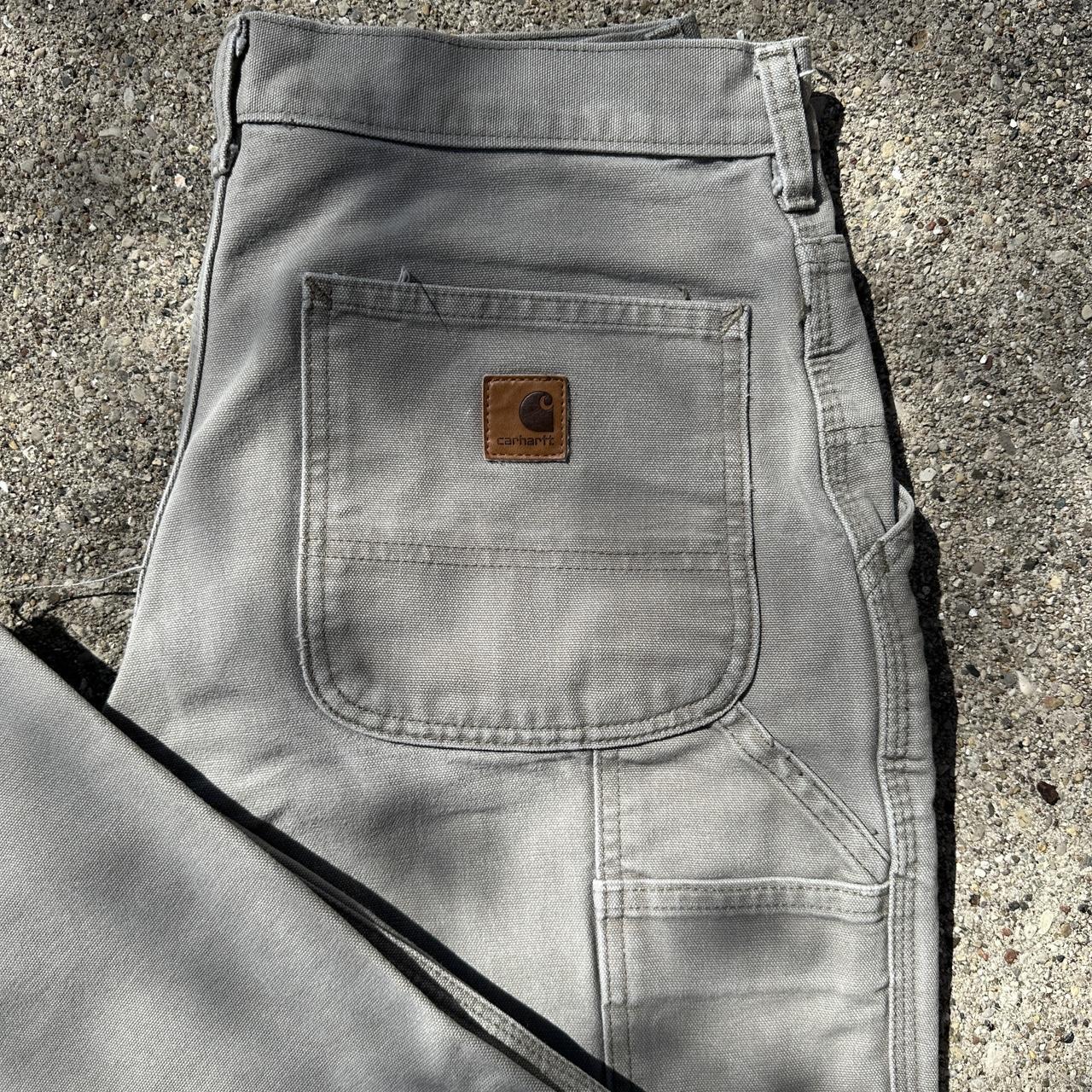 Carhartt Men's Cream and Tan Trousers | Depop