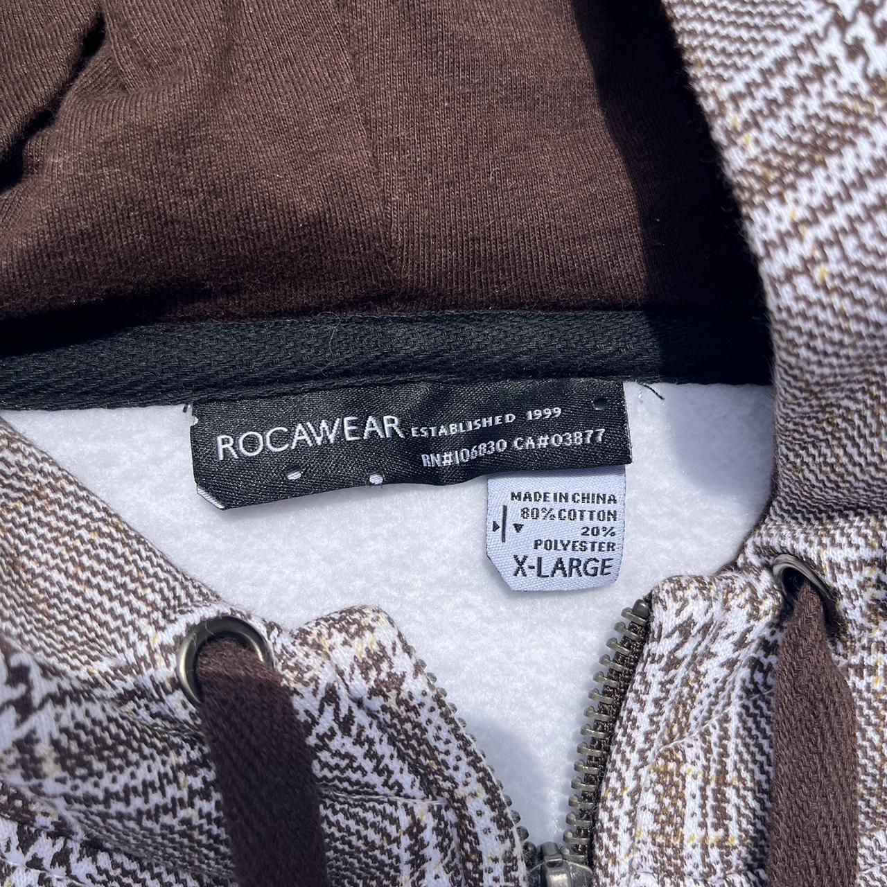 Rocawear Men's Brown and White Hoodie | Depop