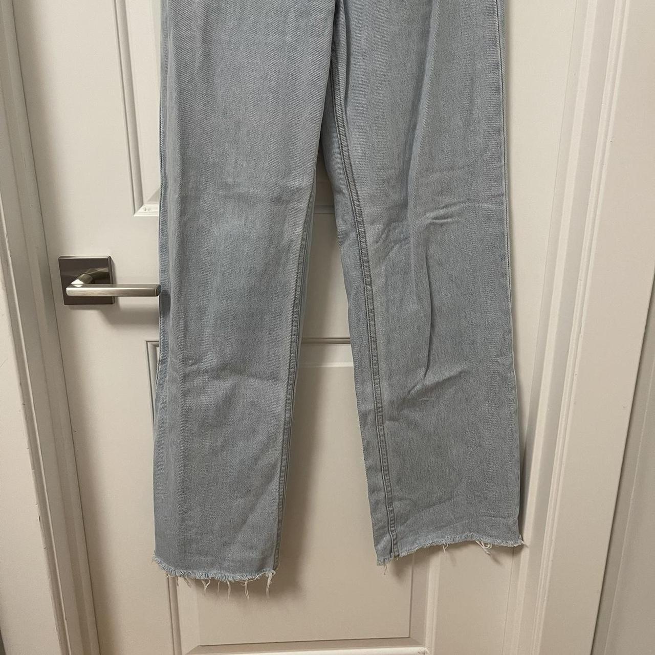 Wide leg glassons jeans light wash high rise raw... Depop