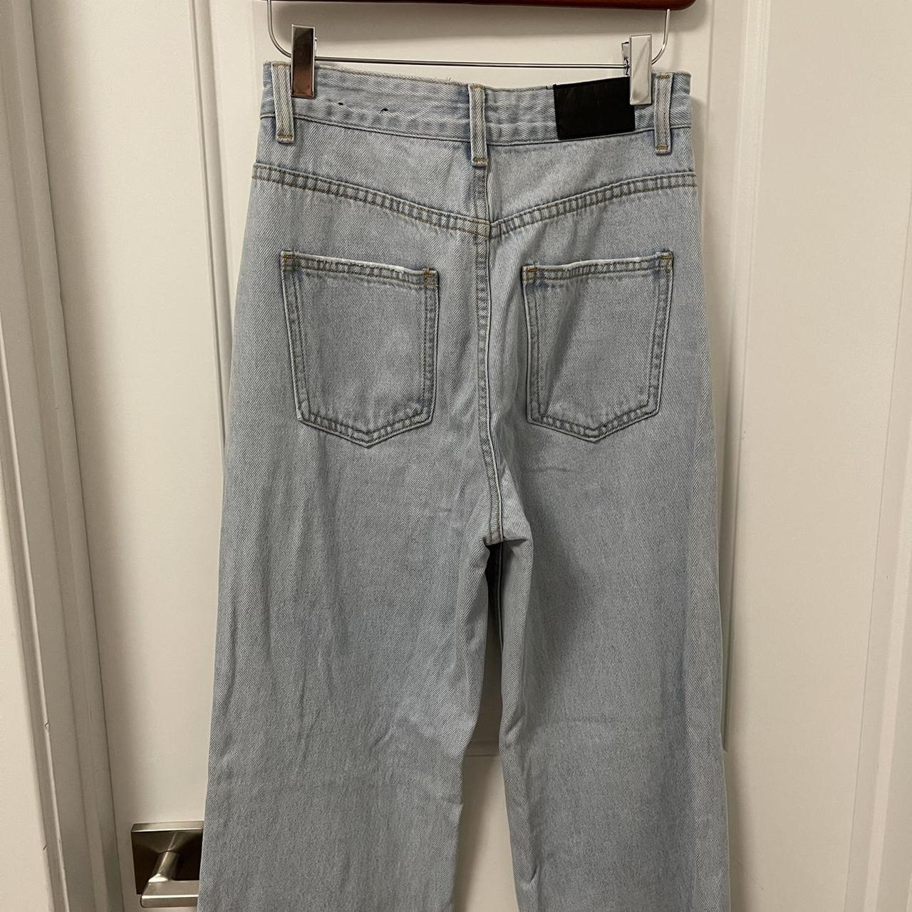 Wide leg glassons jeans light wash high rise raw... Depop