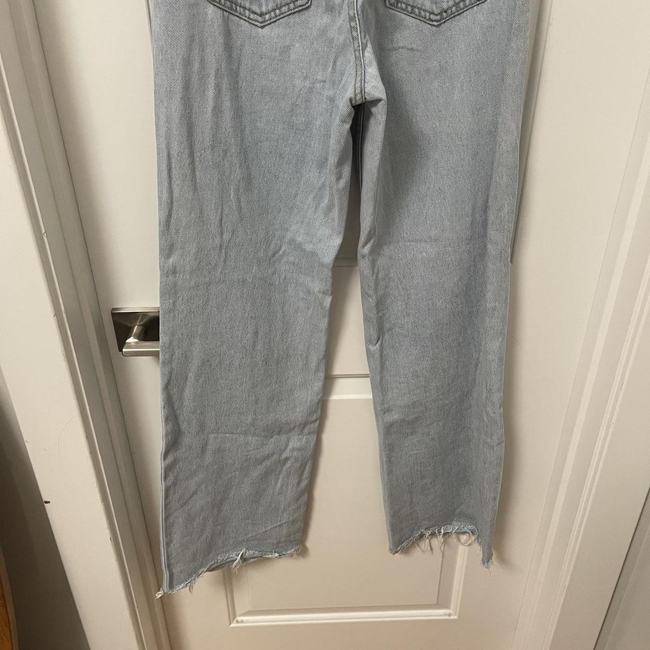 Wide leg glassons jeans light wash high rise raw... Depop
