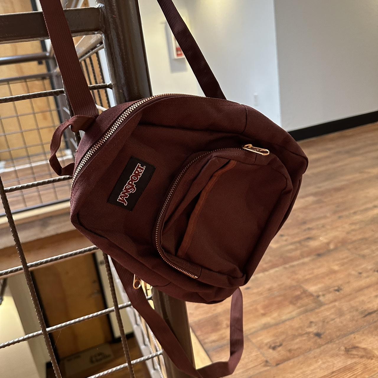 Mini Jansport Backpack Rose Gold & Crimson... Depop
