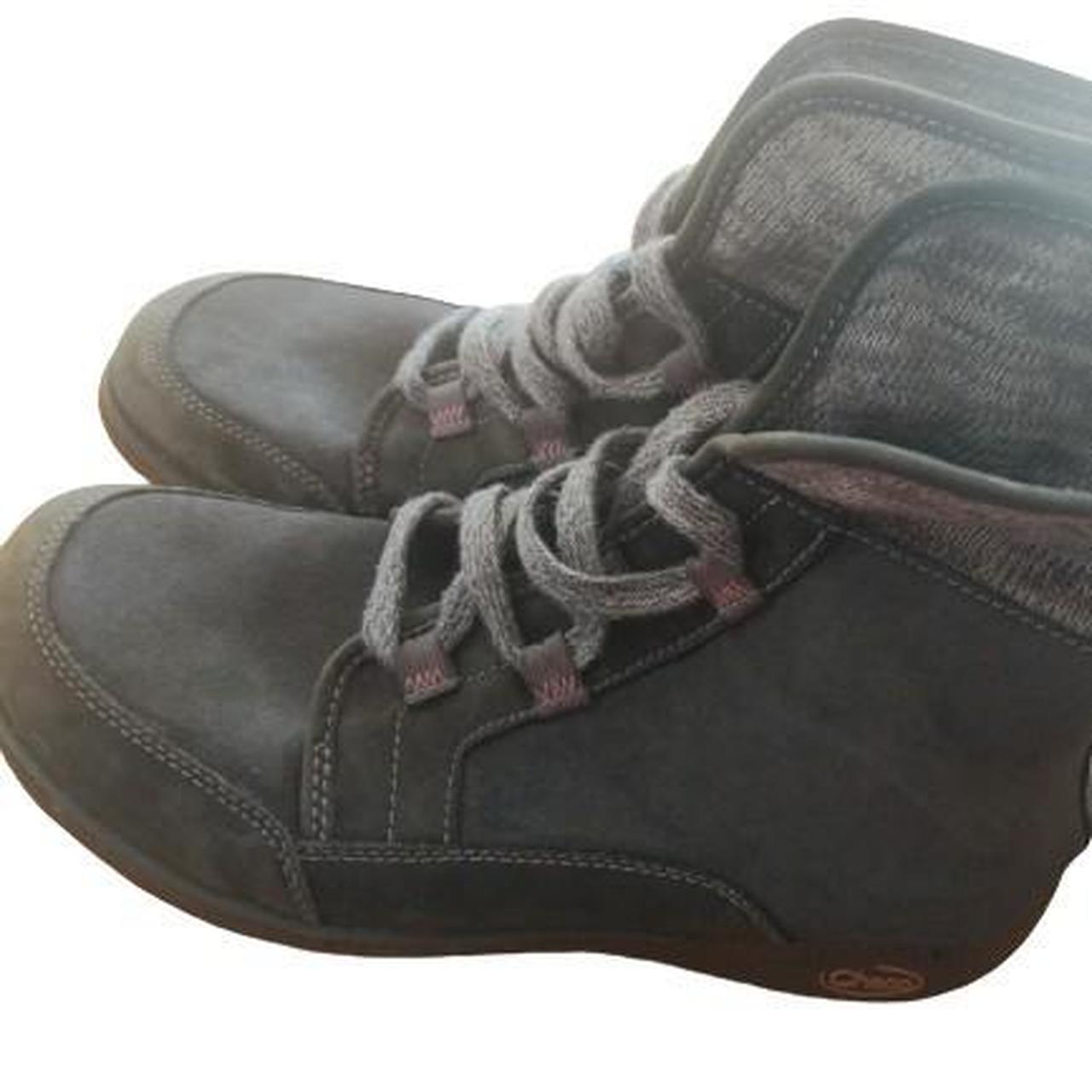 Chaco Barbary Womens Gray Leather Wool Lace Up Ankle