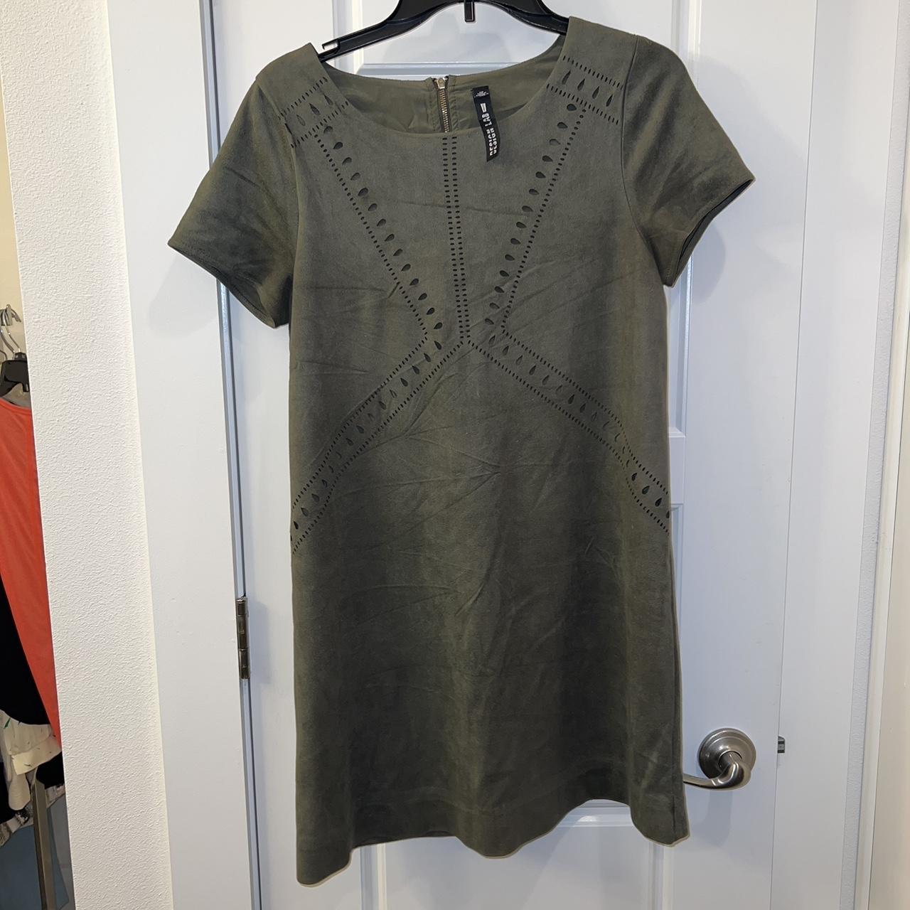 Lord & Taylor Design Lab Faux Suede Laser Cut Shift... Depop