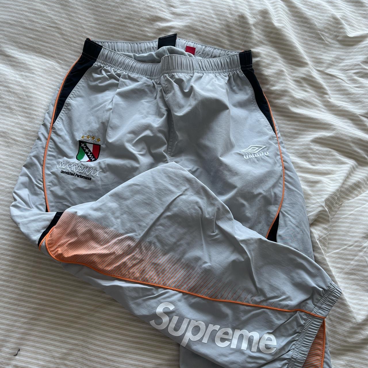 Supreme x Umbro track pants, light grey. Size... Depop