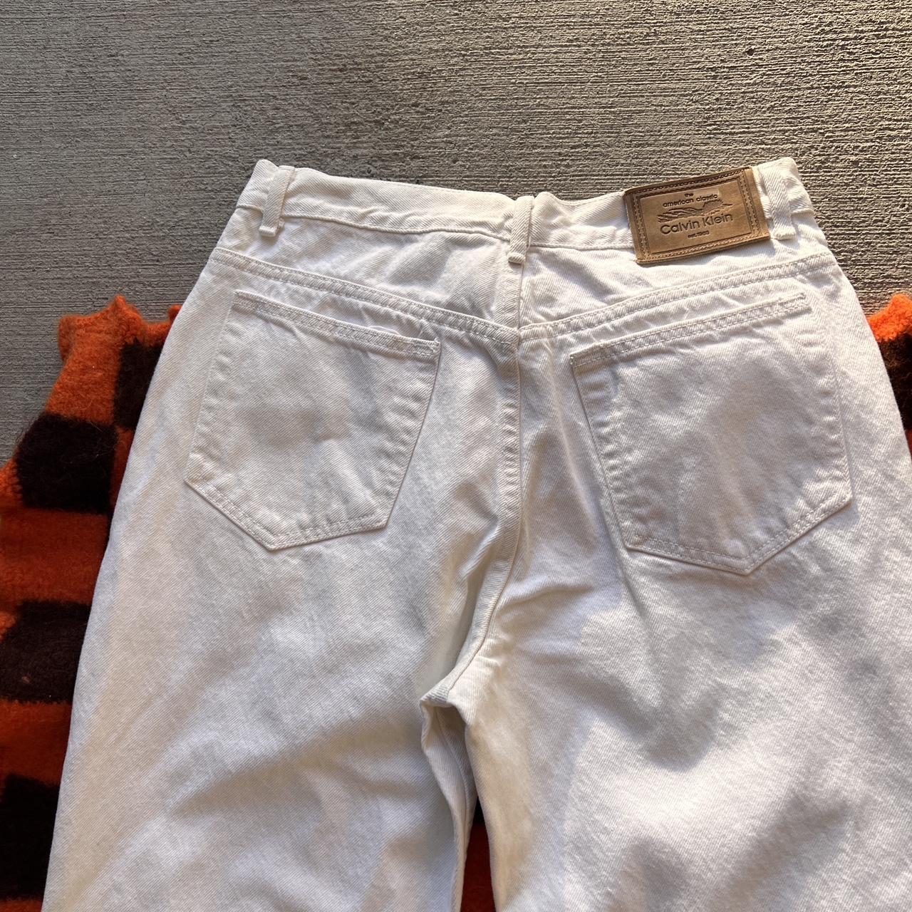 White calvin klein jeans - 15 x 31 inseam scuffing... - Depop