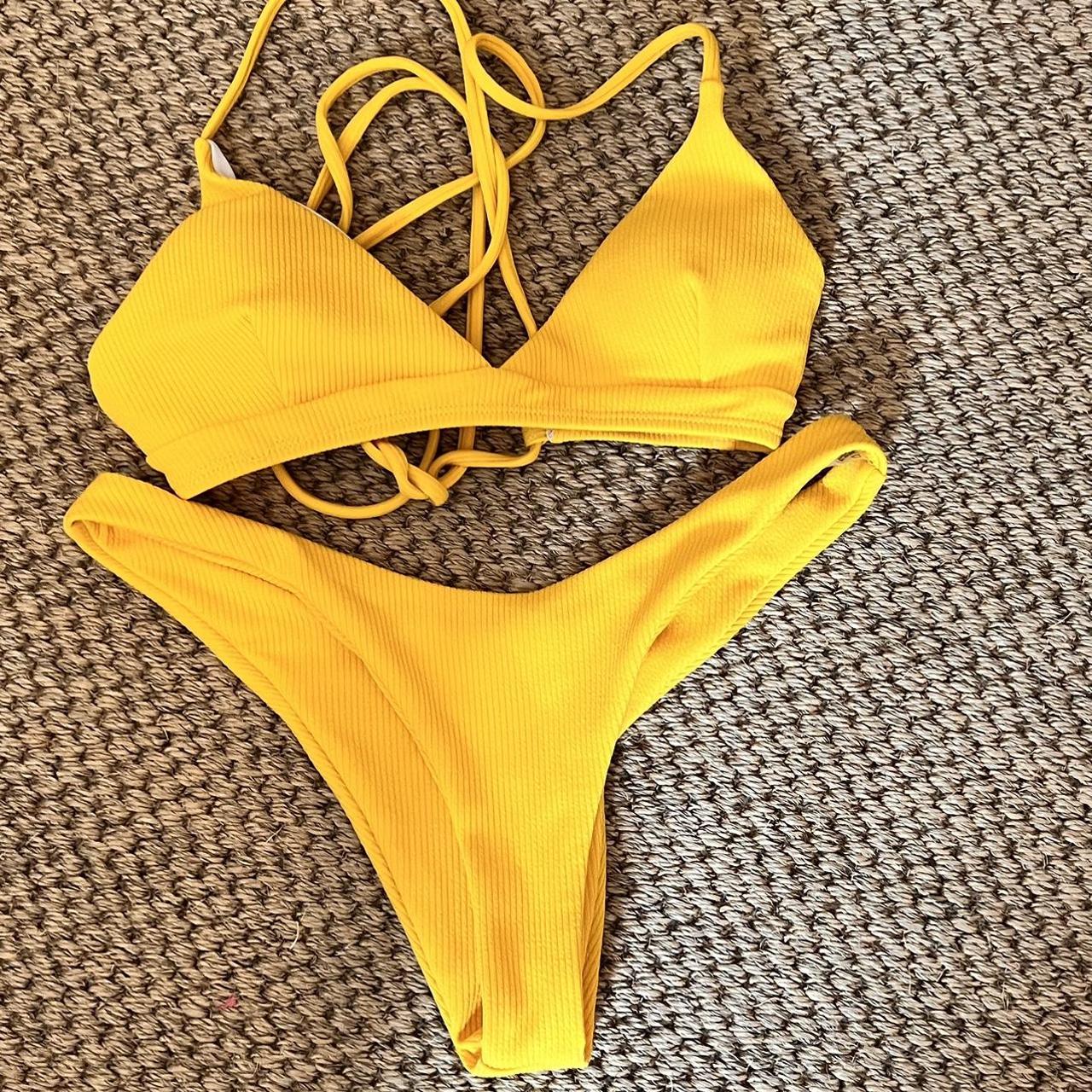 Yellow Shein bikini. Never worn before. XS. Perfect... Depop