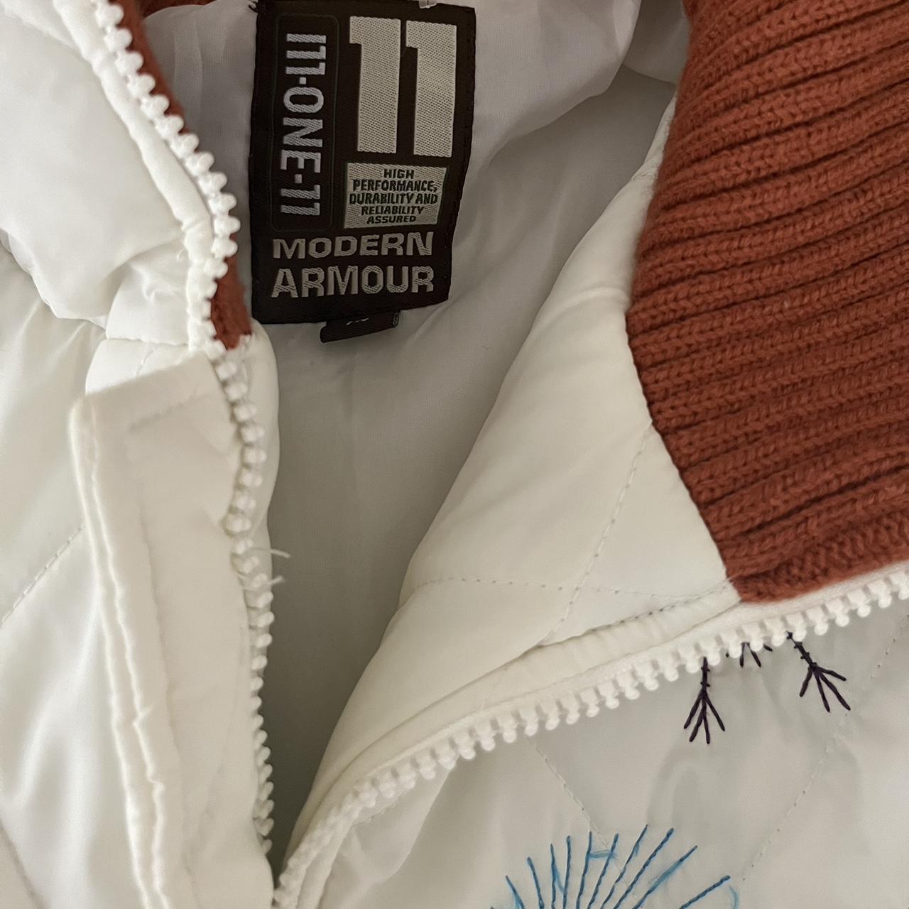 Women's White and Orange Jacket Depop