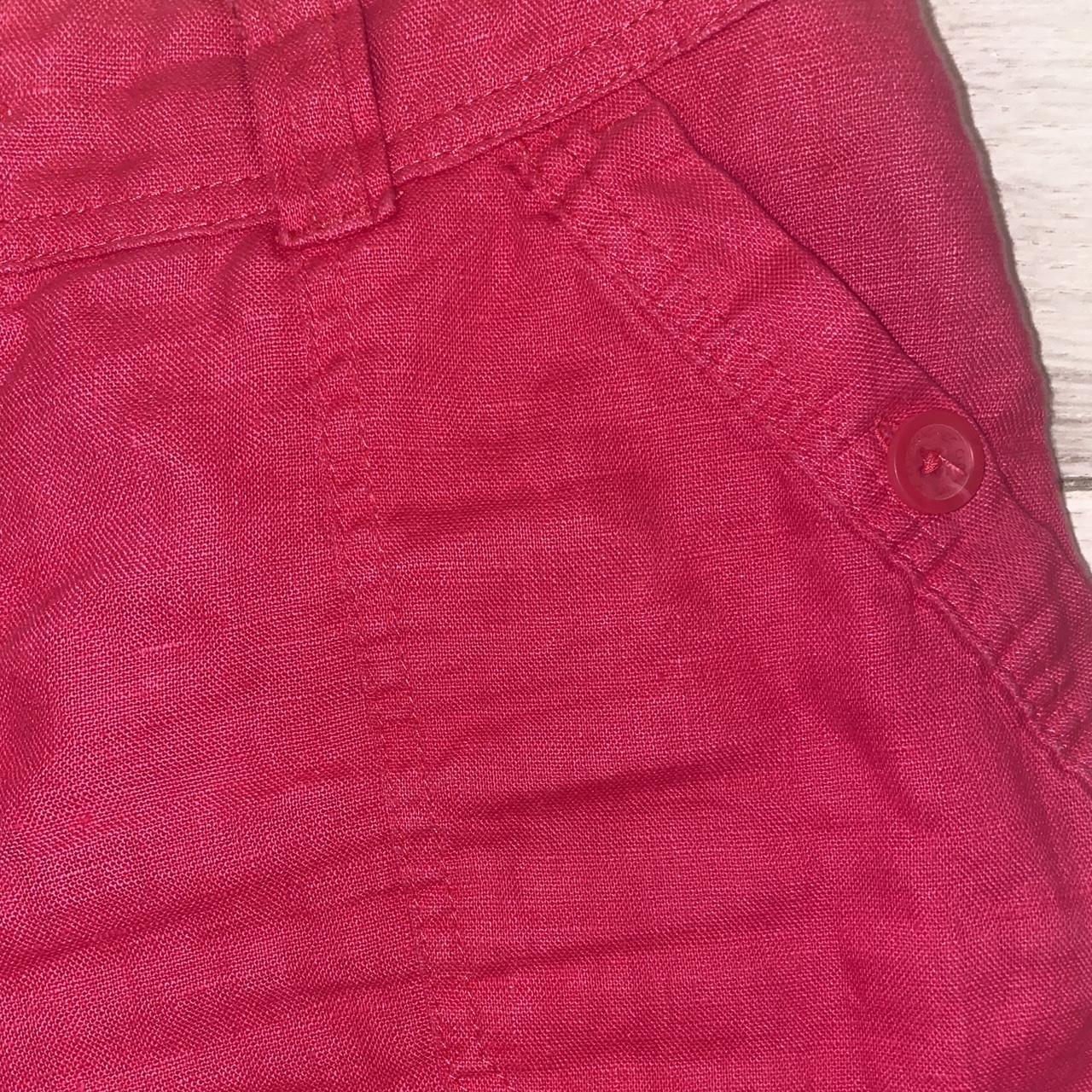 Pink vintage straight leg linens trousers 💕 low... - Depop