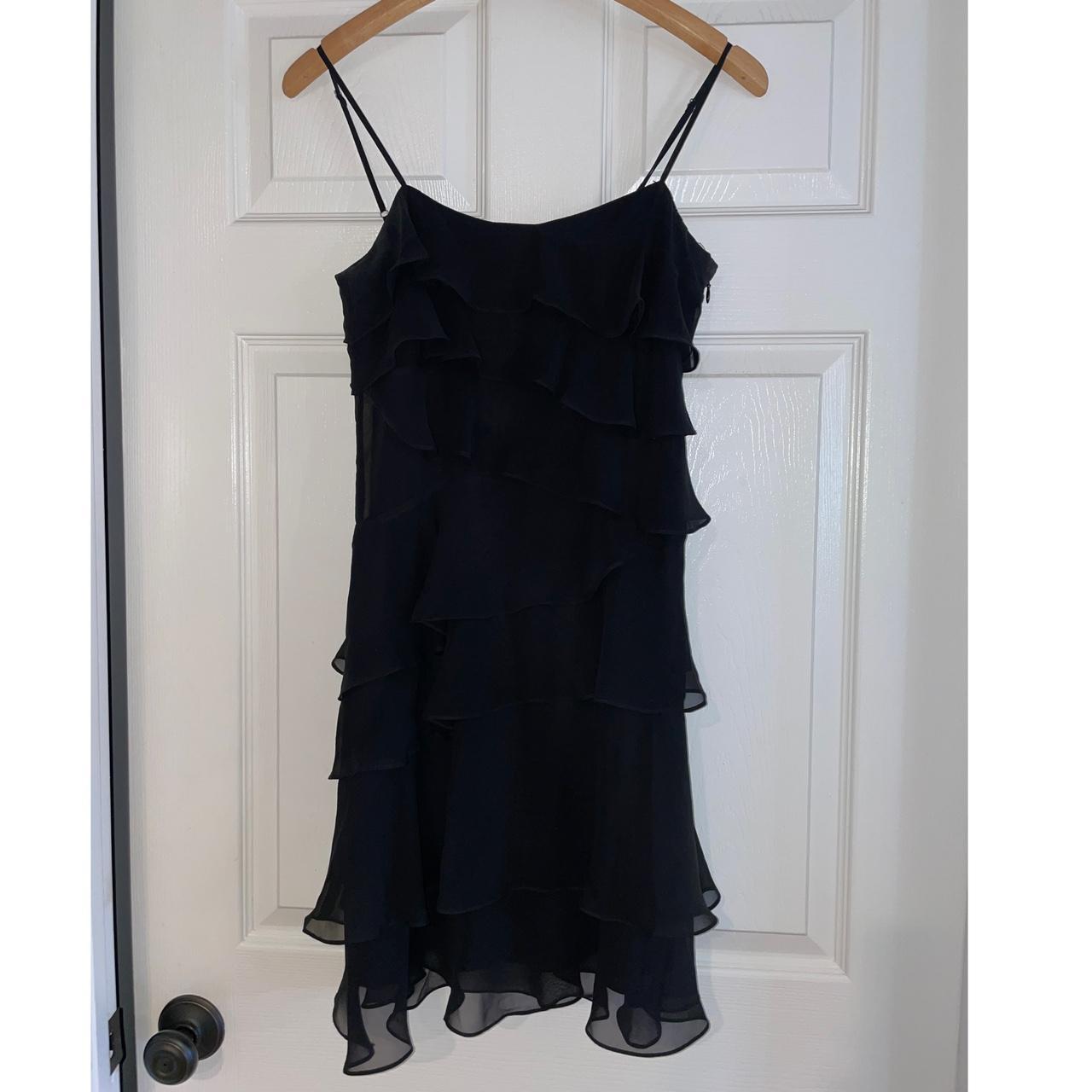 Calvin klein hotsell black ruffle dress