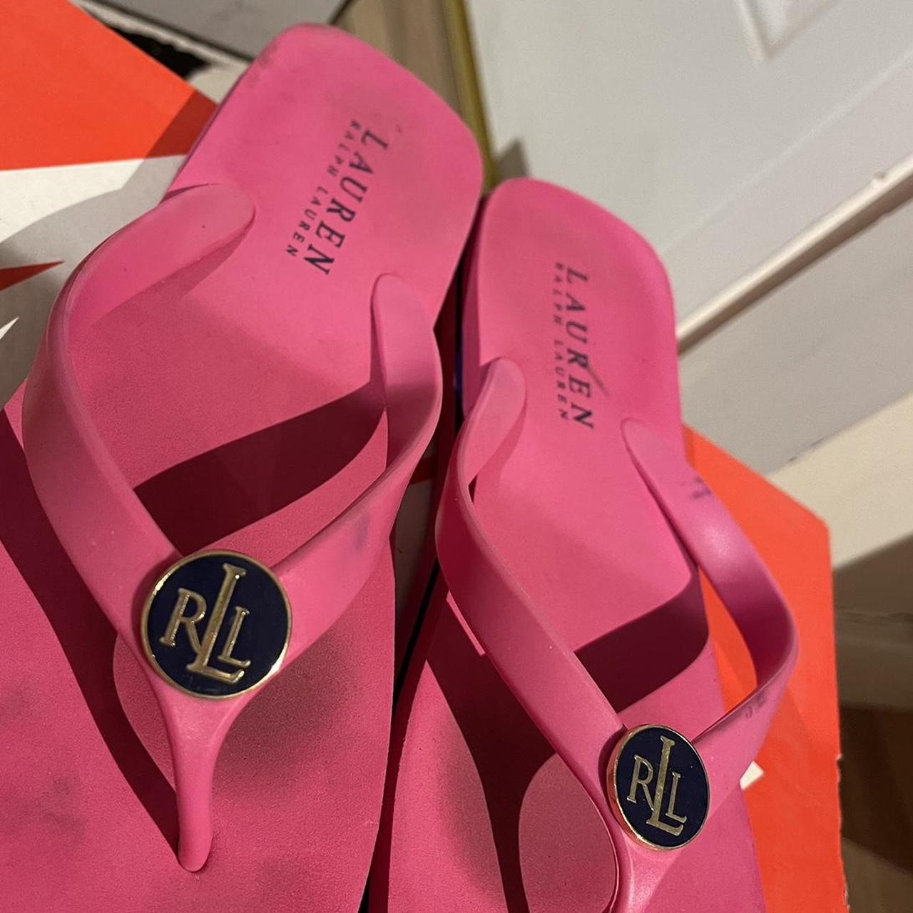 Ralph Lauren Women's Pink Slides | Depop