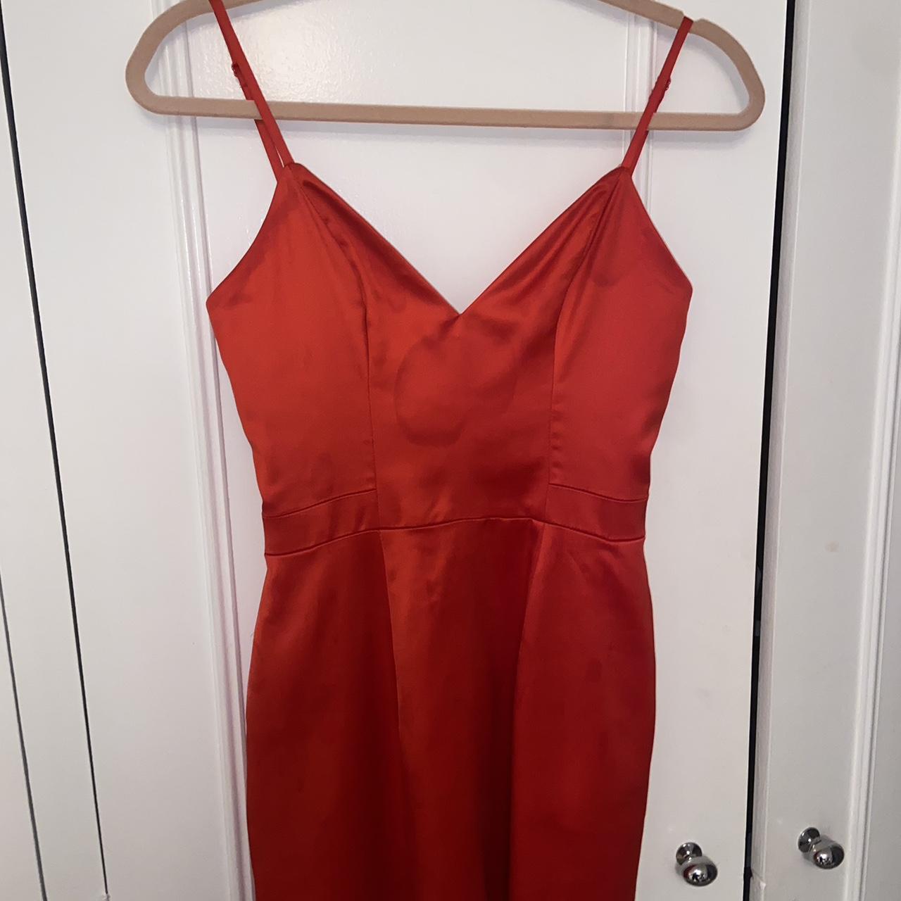 House of CB Luigia Red Satin Mini Dress Worn once