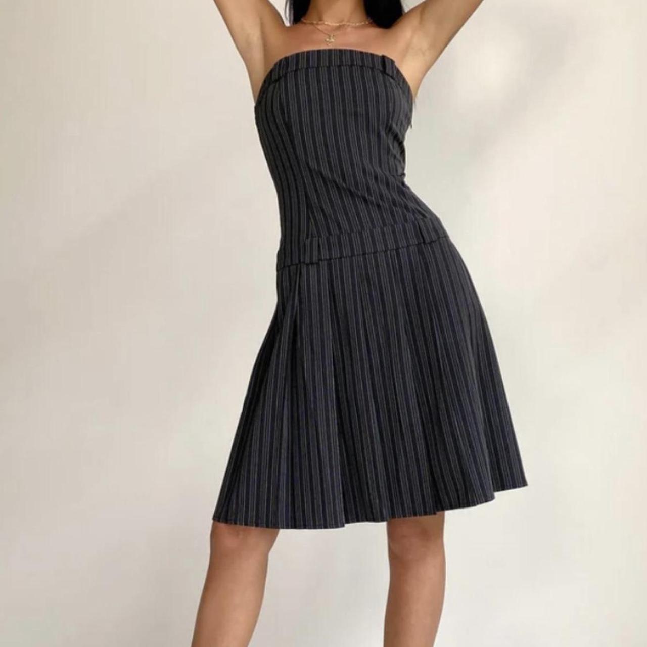 Motel rocks Aldari bandeau pinstripe midi