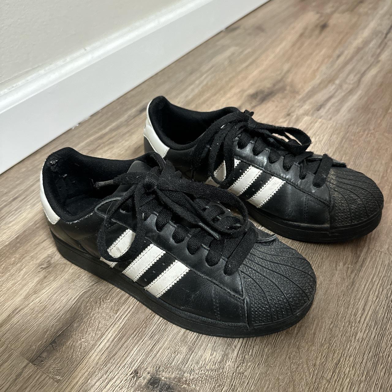 Used adidas superstars, obvious use marks but... - Depop