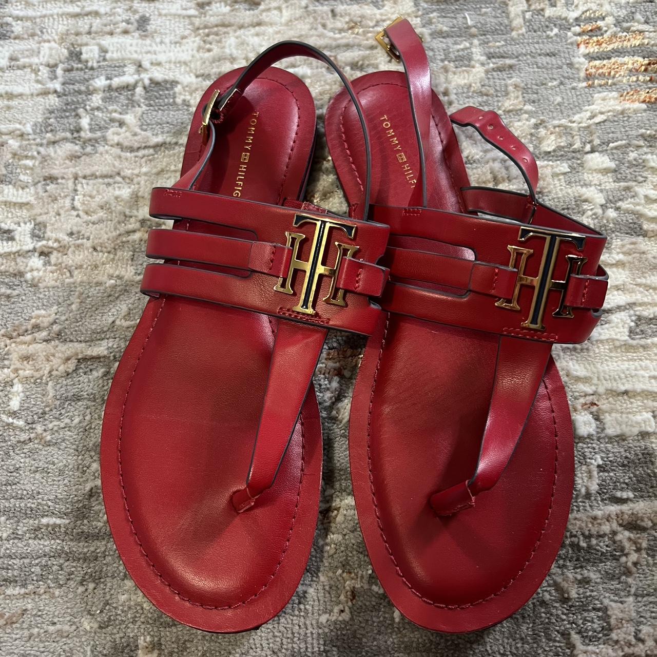 Tommy hilfiger clearance red sandals