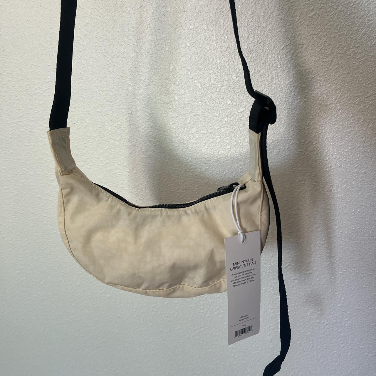 Brand New BAGGU Ivory mini nylon crescent bag... - Depop