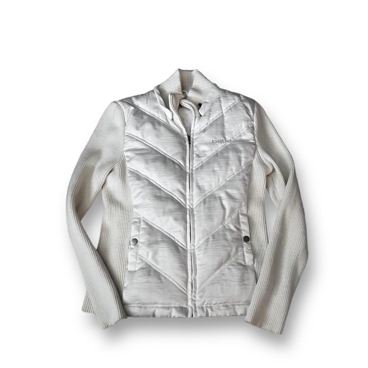 Bebe white 2024 leather jacket