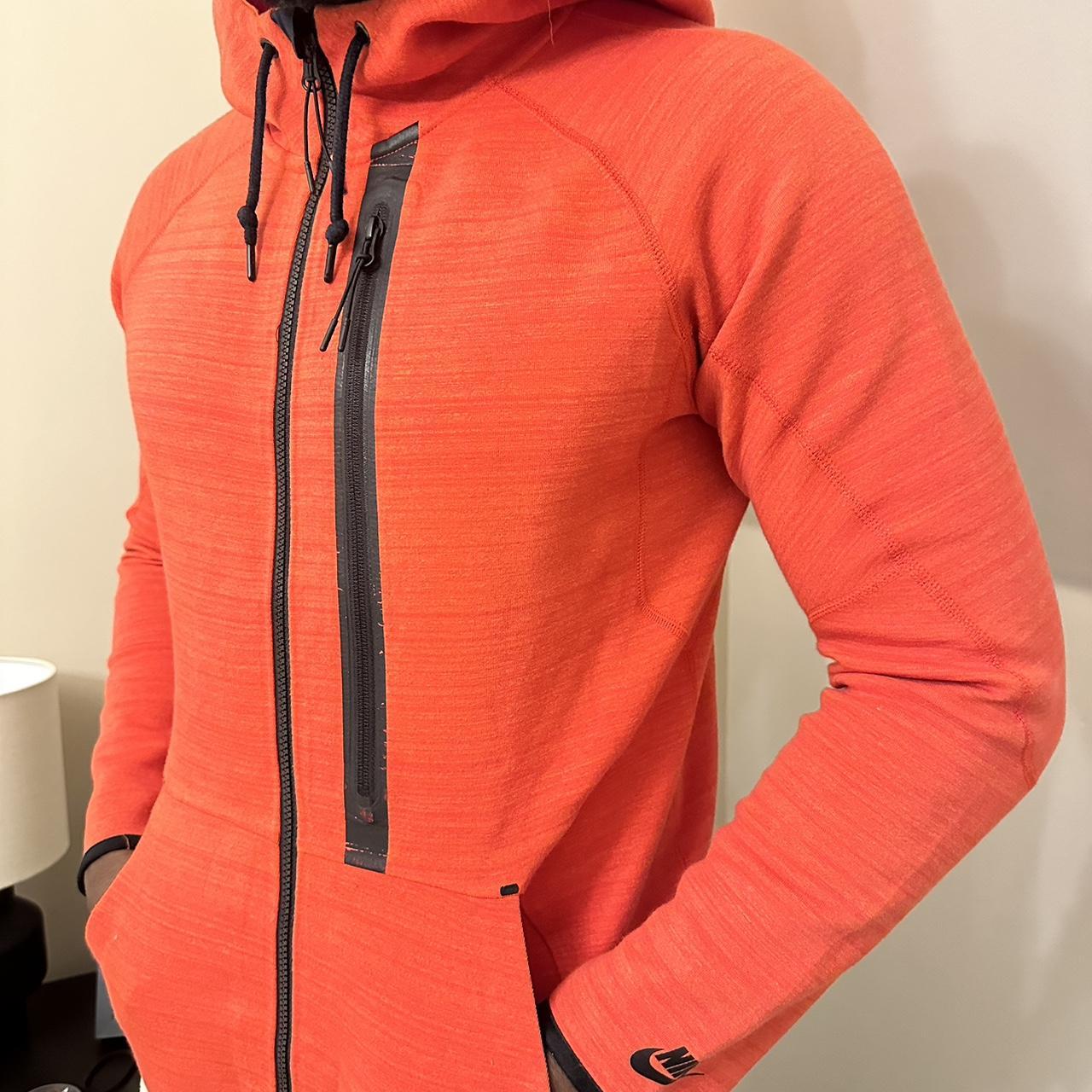 Nike tech fleece jacket Orange Good condition Depop