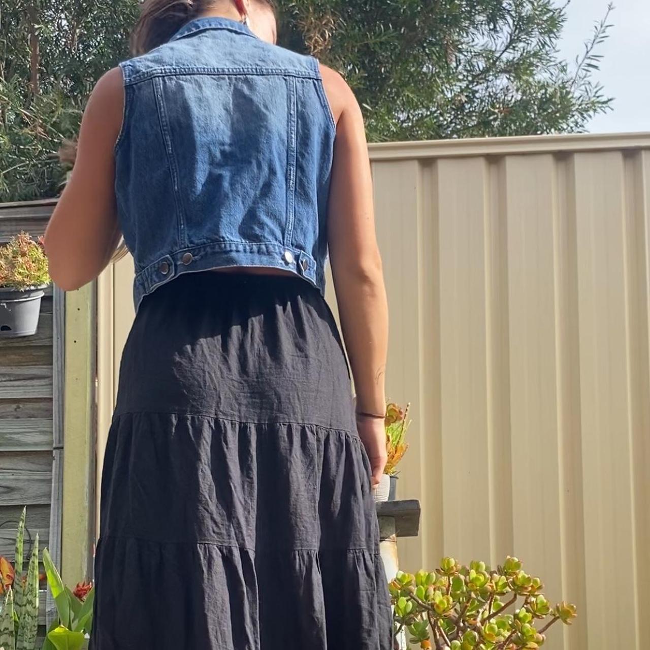 vintage cotton on denim vest, size 6 Depop